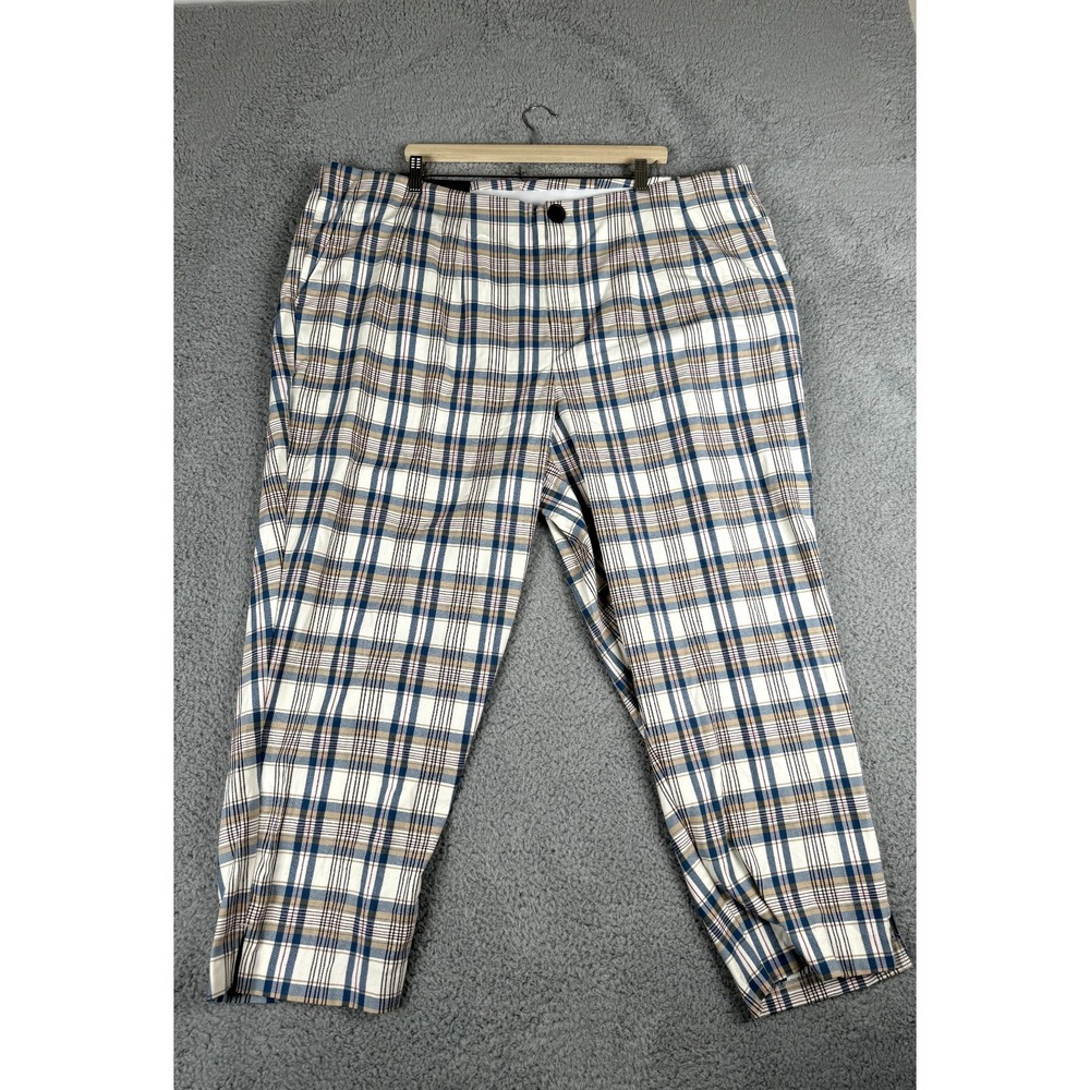 Ava & Viv Pants Women Size 24W Blue Plaid Classiccore Classic Basic Preppy Retro